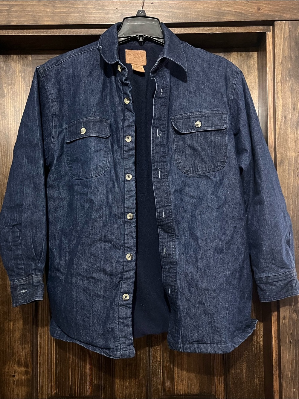 Classic Indigo Denim Shirt Jacket - fleece lined men’s medium